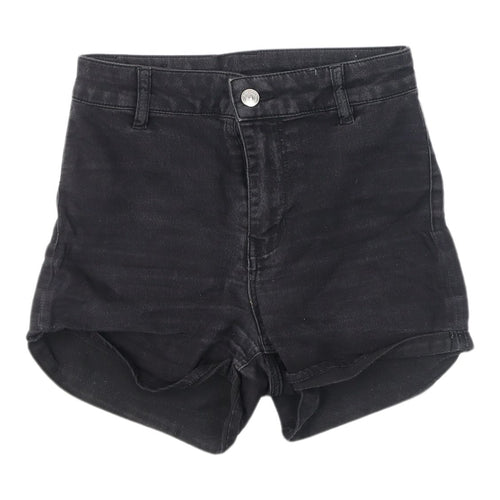 H&M Women's Black High-Rise Cut-Off Denim Shorts, Size 8
