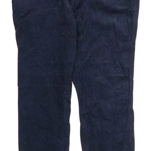 I.Hampton Men's Blue Corduroy Chino Trousers 34S