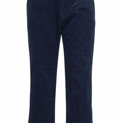 I.Hampton Men's Blue Corduroy Chino Trousers 34S