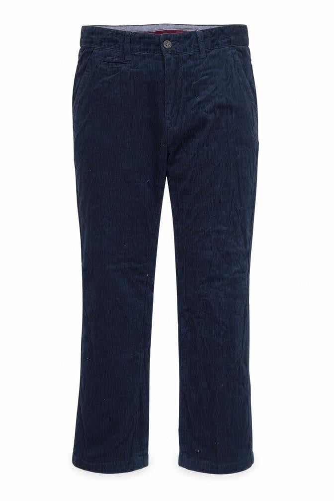 I.Hampton Men's Blue Corduroy Chino Trousers 34S