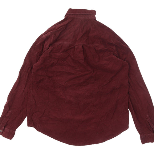 New Look Women's Red Corduroy Button-Up Shirt Size 10