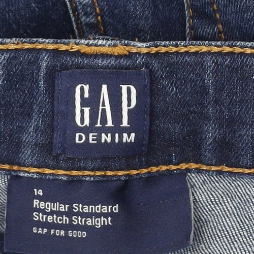 Gap Teens Blue Straight Jeans, Size 14, Stretch Denim