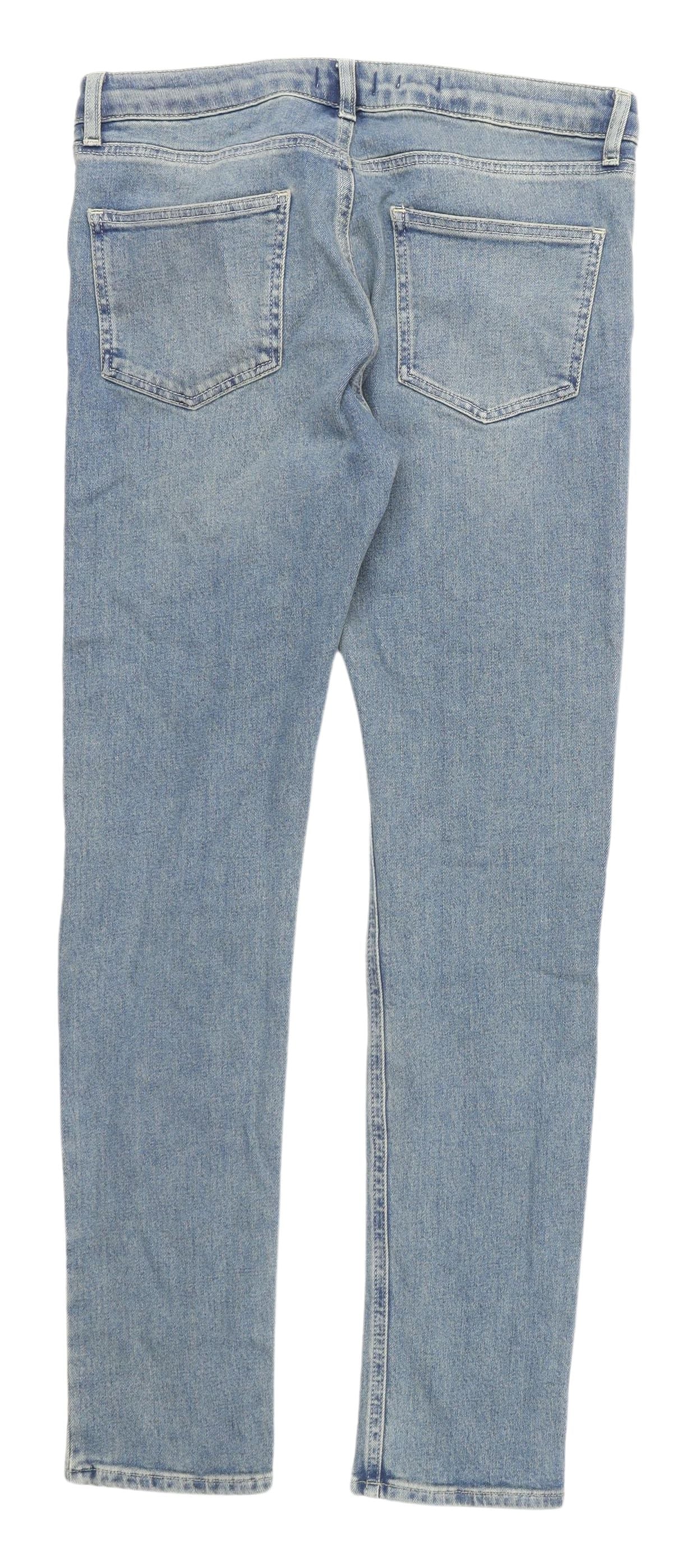Topman Men's Blue Skinny Jeans, Size 32, Distressed
