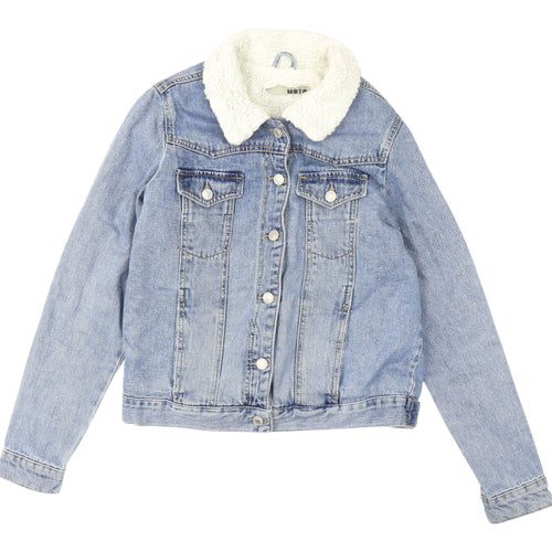 Topshop Women's Blue Denim Jacket Size 10