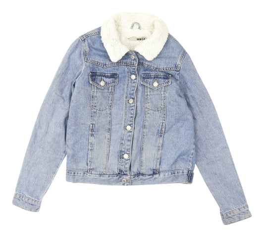 Topshop Women's Blue Denim Jacket Size 10