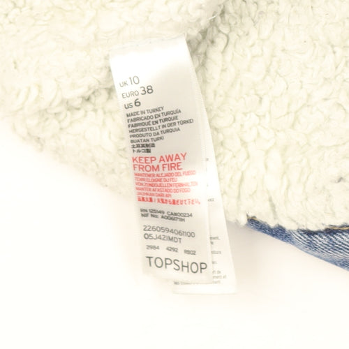 Topshop Women's Blue Denim Jacket Size 10