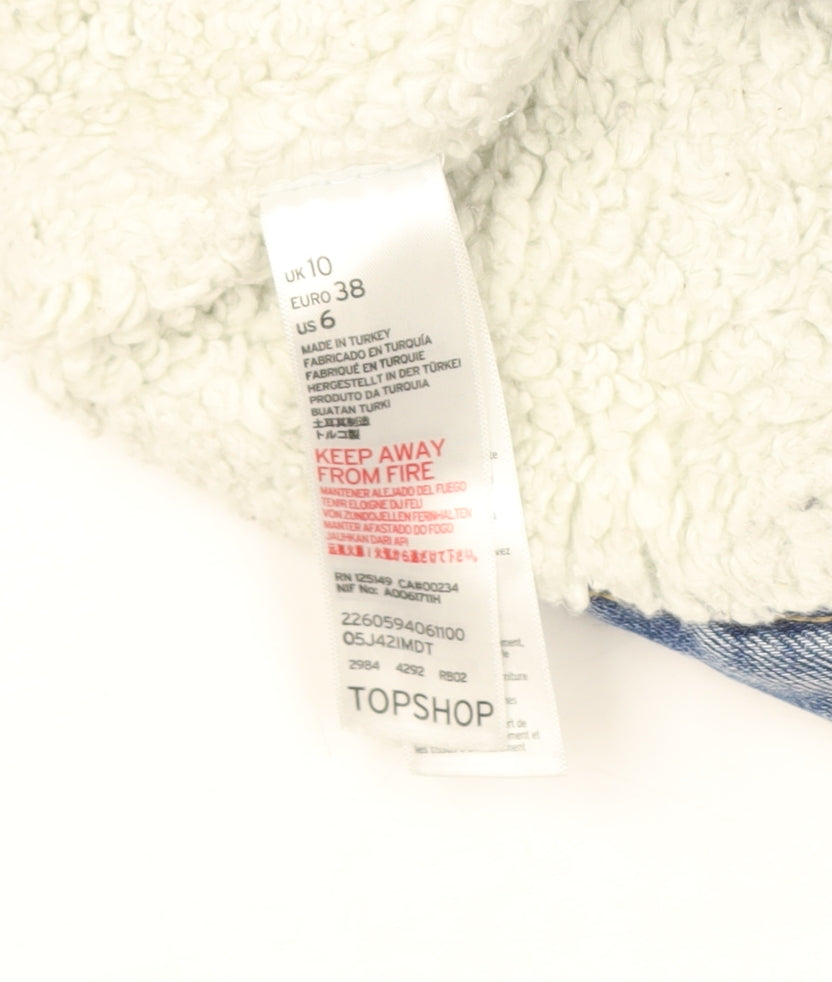 Topshop Women's Blue Denim Jacket Size 10