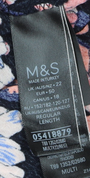 Marks and Spencer Women's Floral Viscose Dress, Size 22