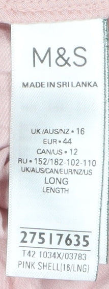 Marks and Spencer Women's Pink Long Shift Dress Size 16