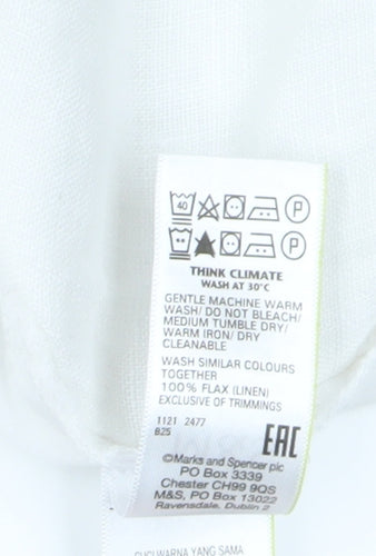 Marks and Spencer Women's White Linen Paperbag Trousers