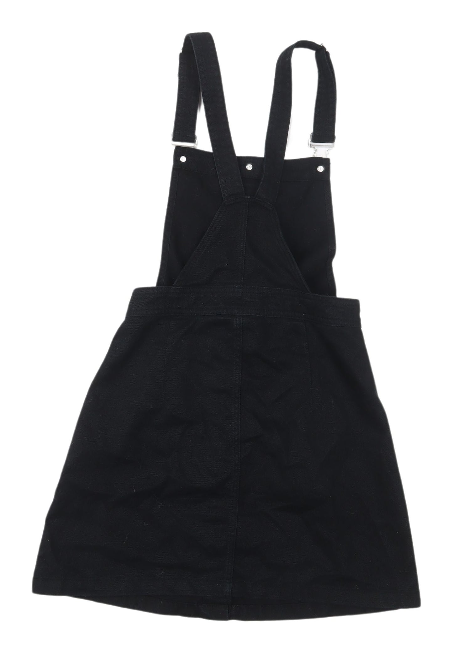H&M Women's Black Pinafore Dress, Size 4, Casual, Sleeveless