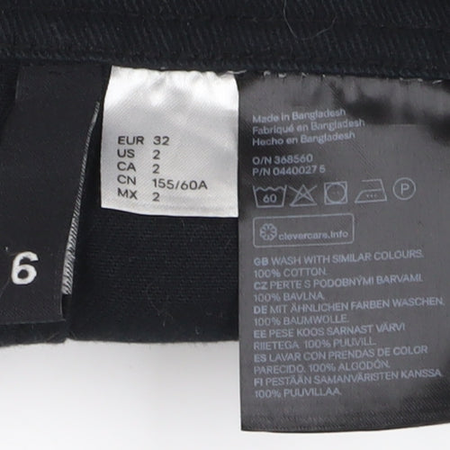 H&M Women's Black Pinafore Dress, Size 4, Casual, Sleeveless