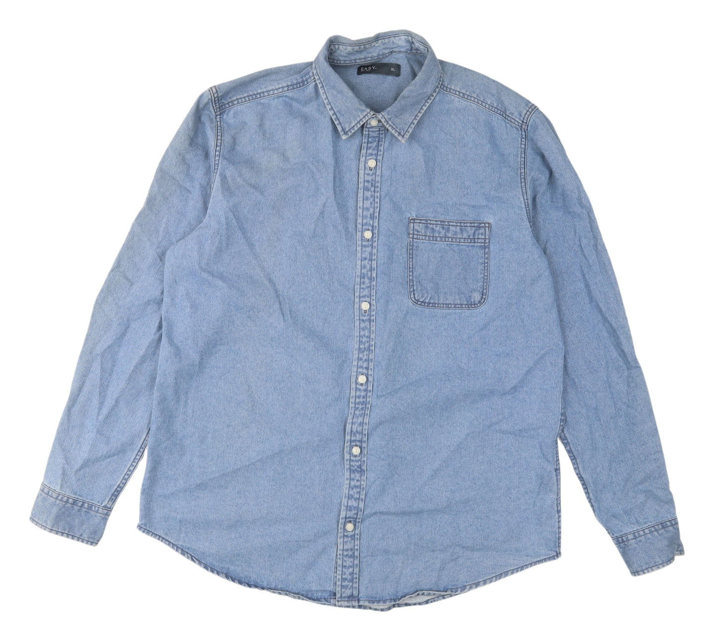 Matalan Men's Blue Long Sleeve Denim Shirt XL