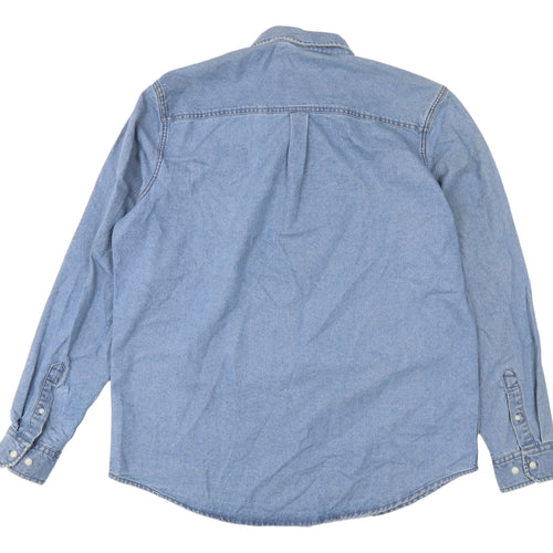 Matalan Men's Blue Long Sleeve Denim Shirt XL