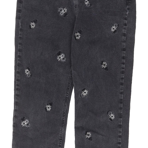 Tu Women's Black Embroidered Straight Jeans Size 10