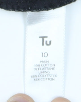 Tu Women's Black Embroidered Straight Jeans Size 10