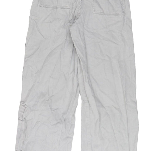 H&M Women's Grey Cargo Trousers, Size 4, Cotton