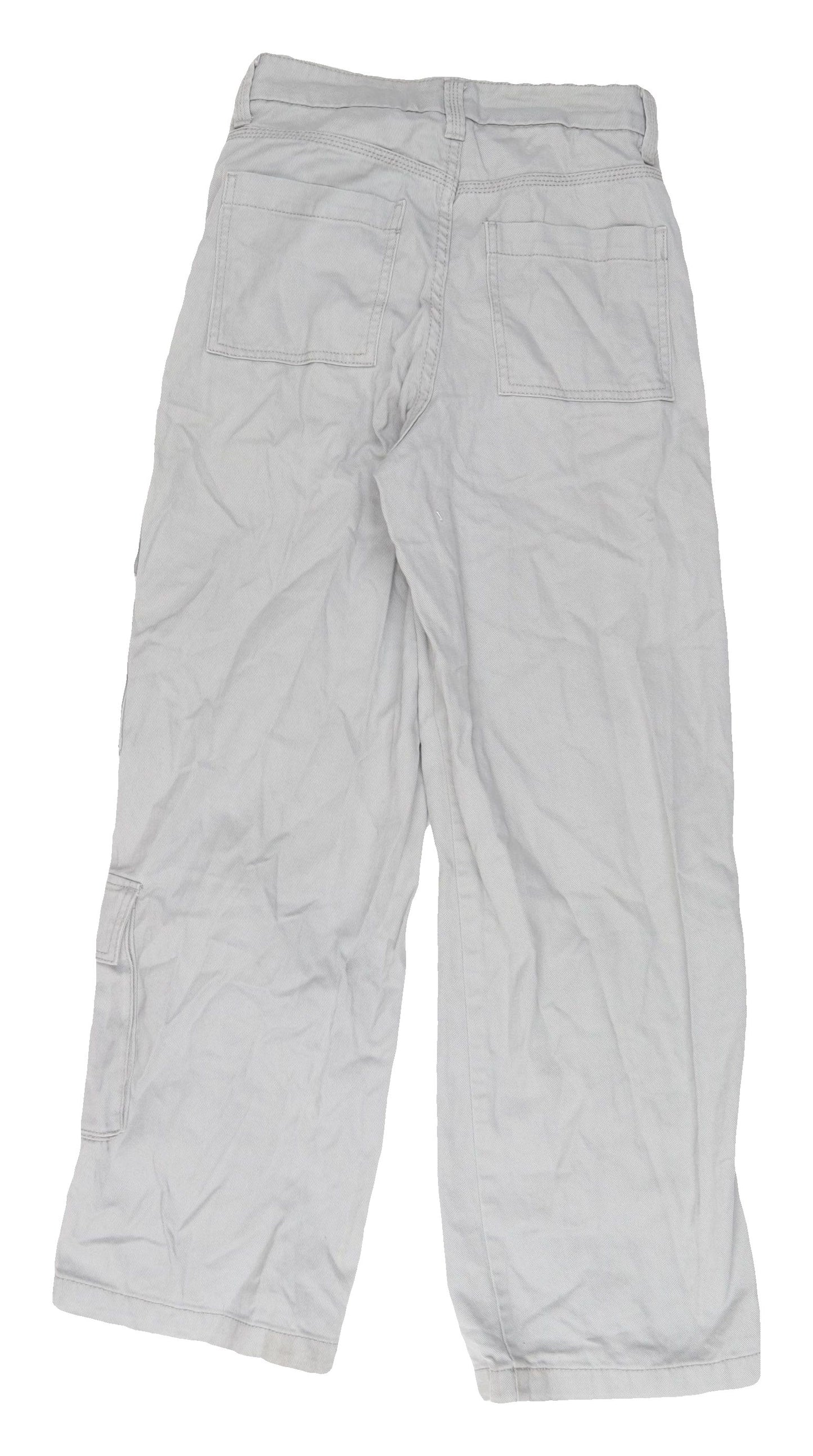 H&M Women's Grey Cargo Trousers, Size 4, Cotton