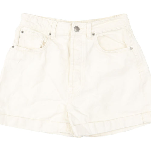 Stradivarius Women's White Mom Shorts Size 8