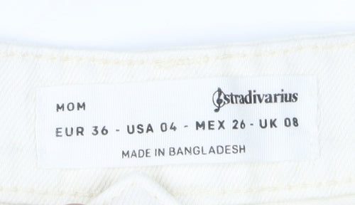 Stradivarius Women's White Mom Shorts Size 8
