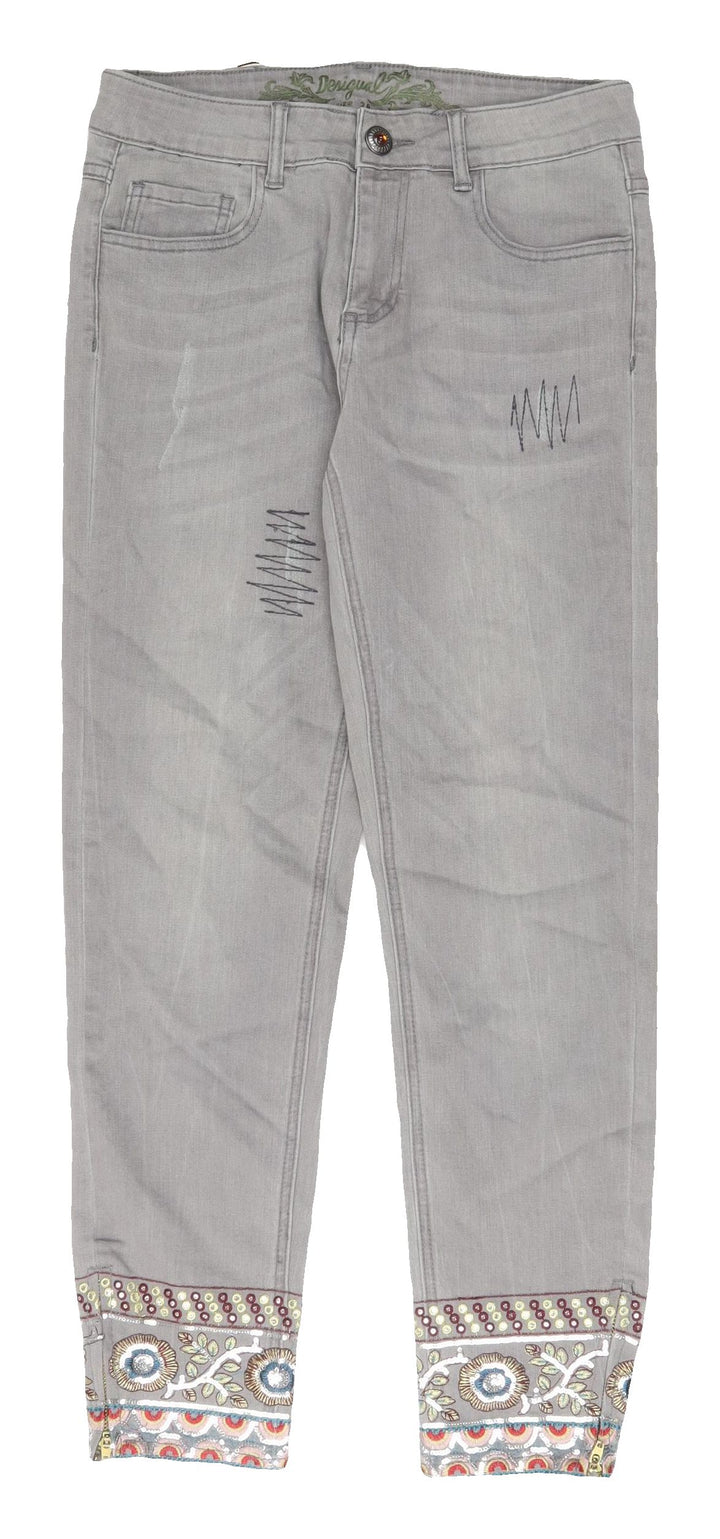 Desigual Women's Grey Cropped Jeans Size 28