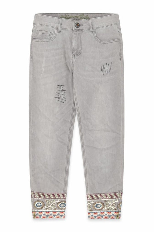 Front view of Desigual Women's Grey Cropped Jeans, size 28