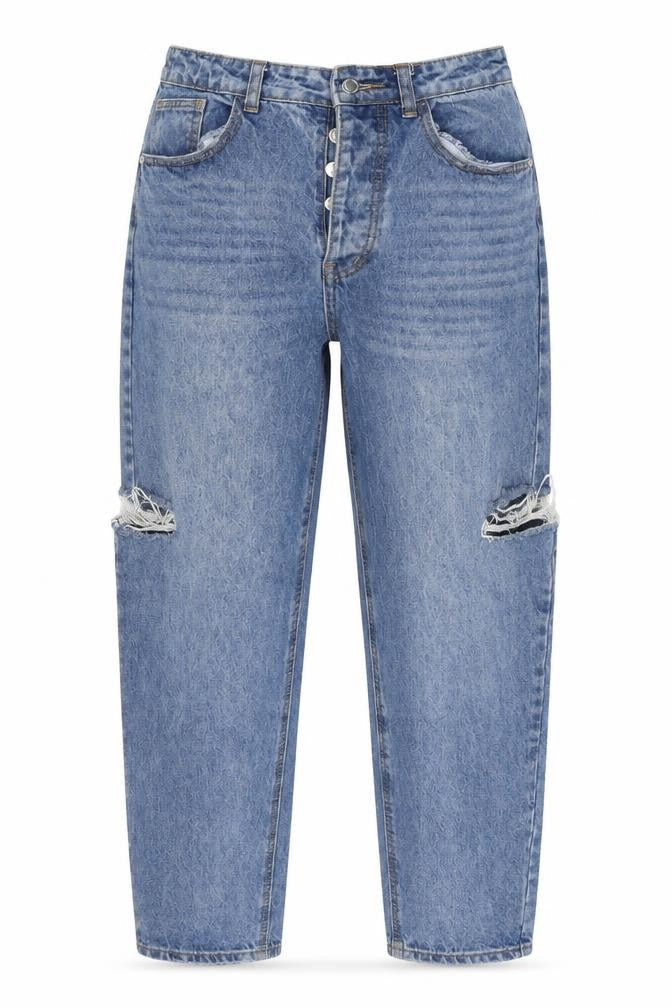 Front view of PRETTYLITTLETHING Women's Blue Straight Jeans, size 10