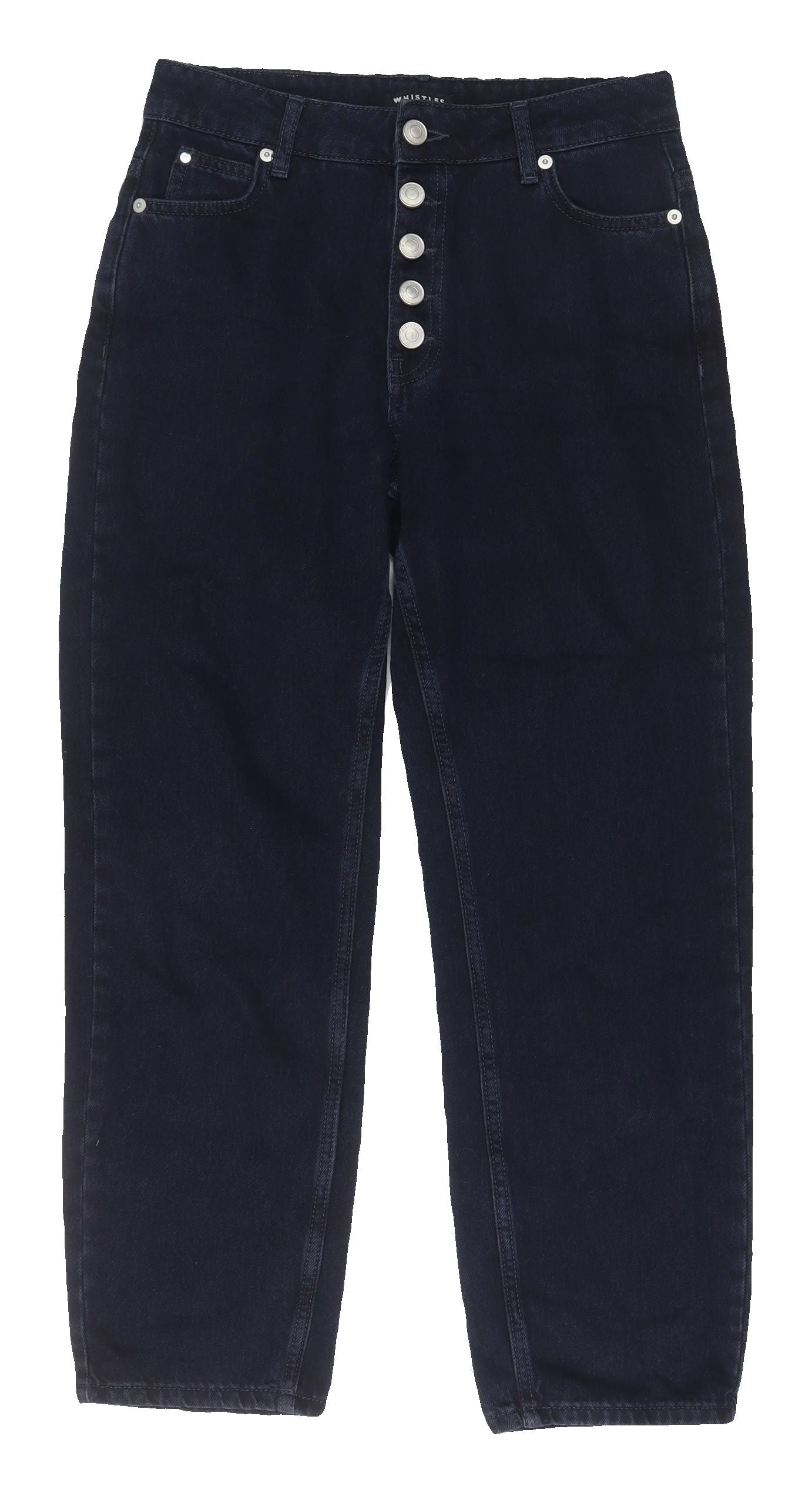 Whistles Women's Dark Blue Straight Jeans, Size 26