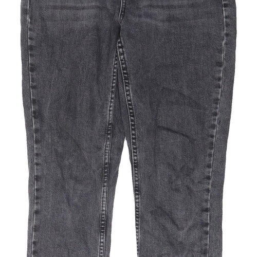 Topshop Women's Grey Straight Jeans 28W Mid Rise