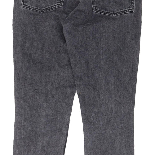 Topshop Women's Grey Straight Jeans 28W Mid Rise