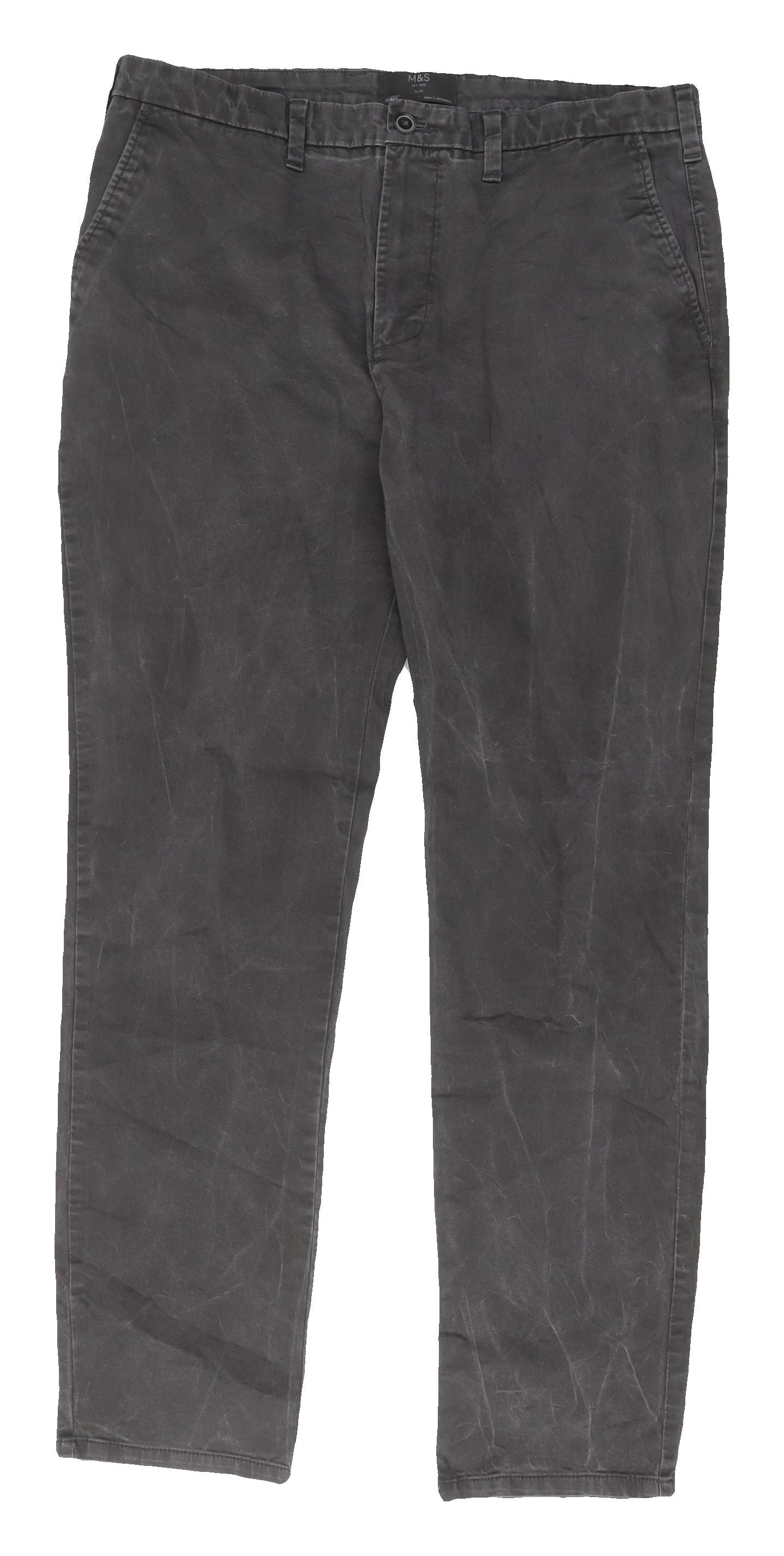 Marks and Spencer Men's Grey Chino Trousers - Size L