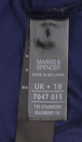 Marks and Spencer Women's Blue Button-Up Top UK 16