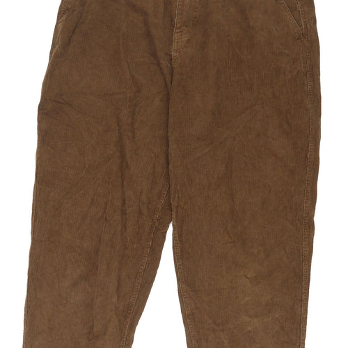 ASOS Women's Brown Cropped Corduroy Trousers Size 16
