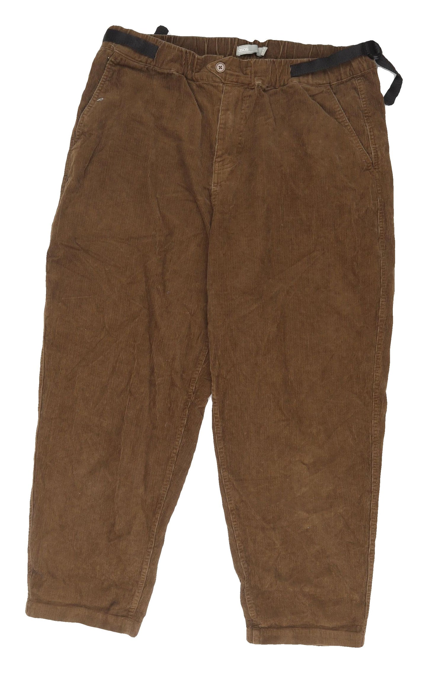 ASOS Women's Brown Cropped Corduroy Trousers Size 16