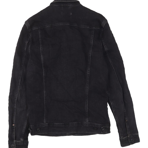AllSaints Men's Black XS Denim Biker Jacket