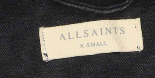 AllSaints Men's Black XS Denim Biker Jacket
