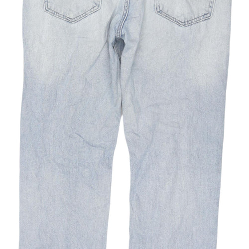 George Men's Blue Straight Fit Denim Jeans 36W 32L