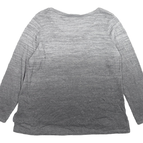Next Women's Grey Jumper Size 20 V-Neck Sparkle