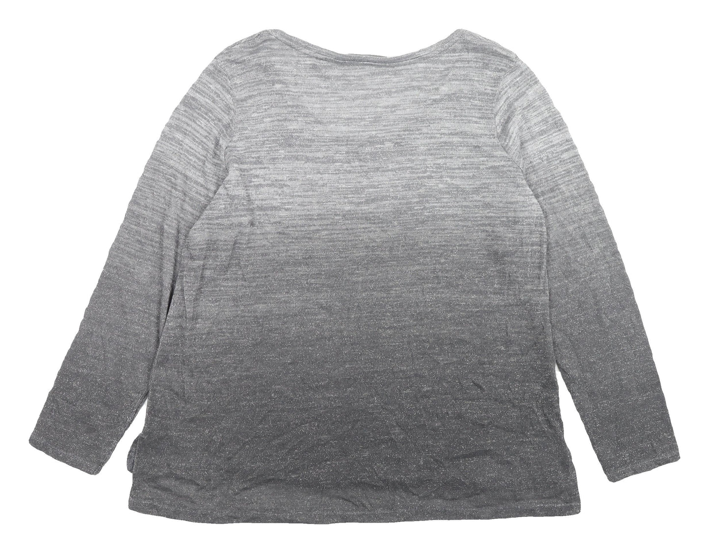 Next Women's Grey Jumper Size 20 V-Neck Sparkle