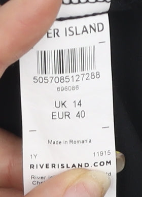 River Island Women's Black Top, Size 14