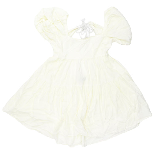 I Saw It First Women Ivory Dress Size 14 Puff Sleeve