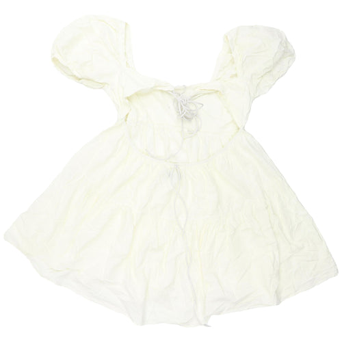 I Saw It First Women Ivory Dress Size 14 Puff Sleeve
