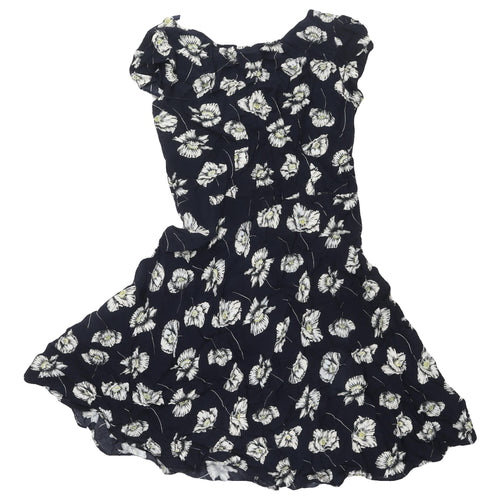 Wallis Women's Black Floral Dress, Size 12
