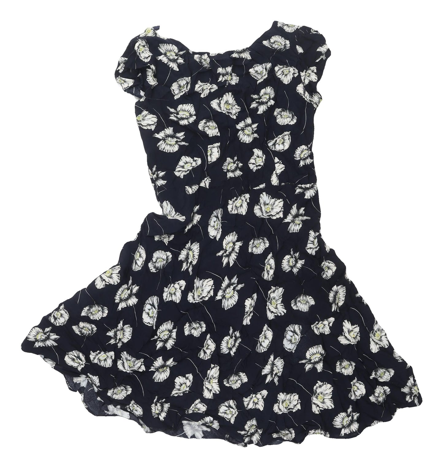 Wallis Women's Black Floral Dress, Size 12
