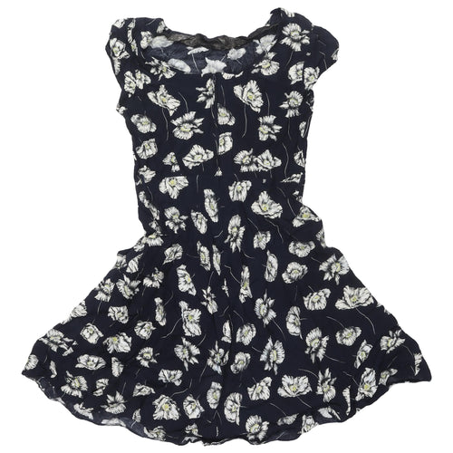 Wallis Women's Black Floral Dress, Size 12