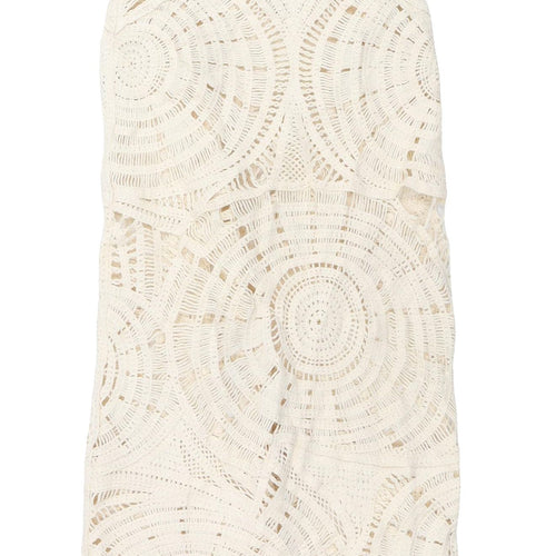 Zara Women's Ivory Crochet Midi Dress Size S V-Neck