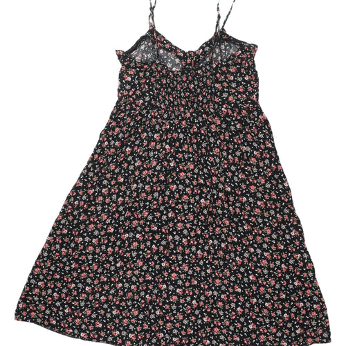 New Look Women's Black Floral Midi Slip Dress Size 14