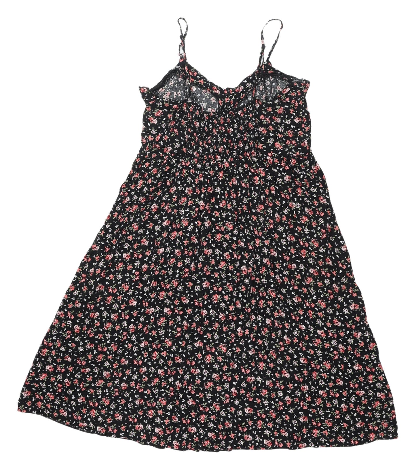 New Look Women's Black Floral Midi Slip Dress Size 14