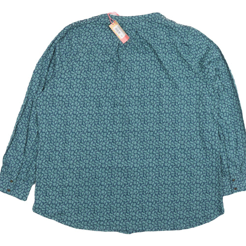 White Stuff Women's Blue Floral Button-Up Shirt Size 22