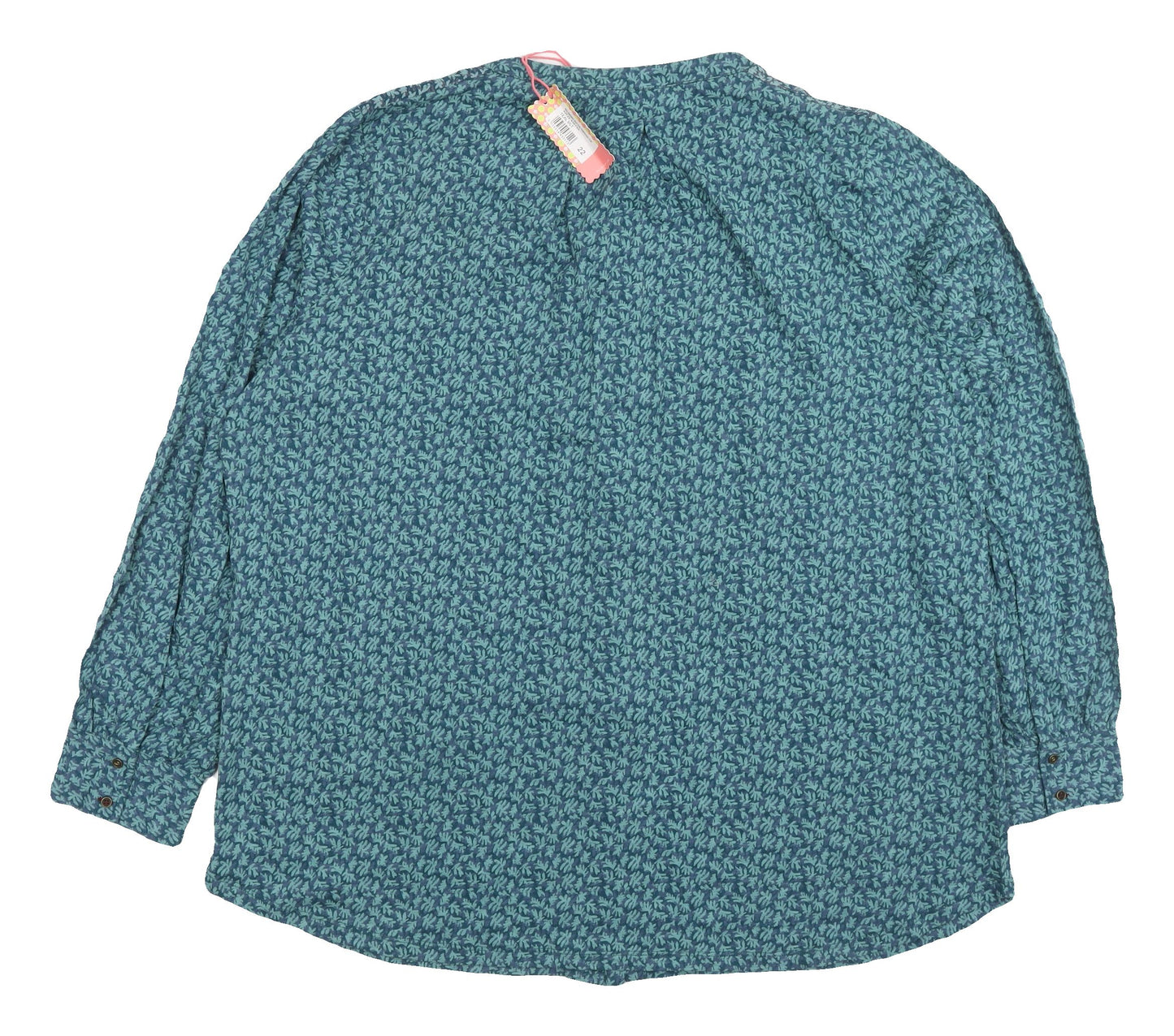 White Stuff Women's Blue Floral Button-Up Shirt Size 22
